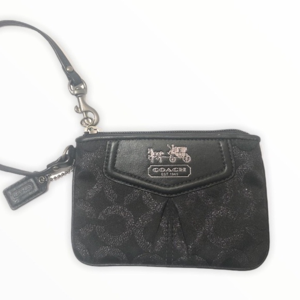 Coach Madison op c metallic wristlet mini clutch